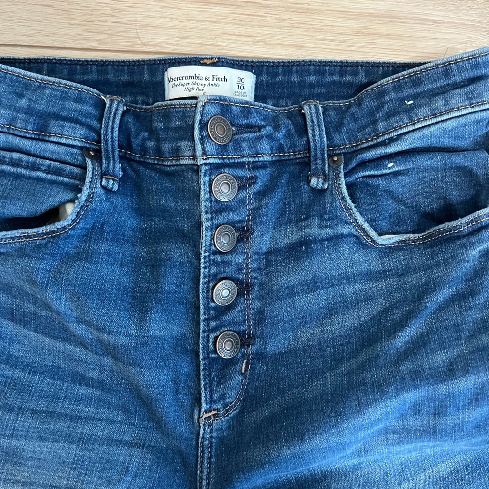 Abercrombie Jeans | Distressed Super Skinny High Rise Ankle Jeans | Medium Wash